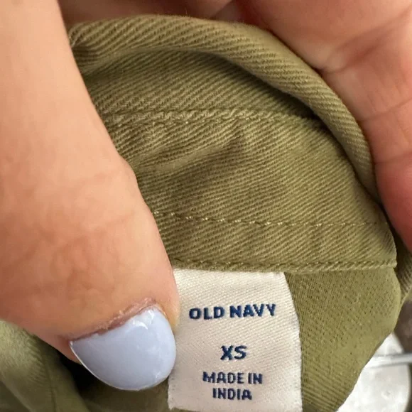Old Navy Olive Button Down Shirt - Picture 6 of 8
